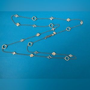 Lia Sophia Silver Sparkly Long Necklace